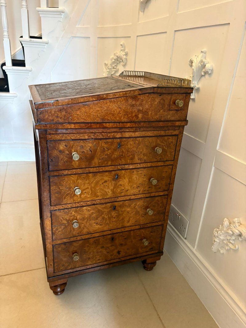 Antique George III 18th Century Quality Pollard Oak Slide and Turn Top Davenport Desk - Image 8